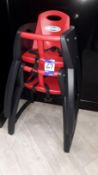 2 x Magrini Breeze M212 Charcoal and Red High Chairs