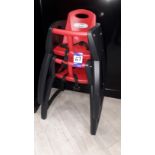 2 x Magrini Breeze M212 Charcoal and Red High Chairs