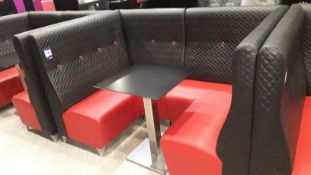 2 x modular cubicle benches (1,200mm x 1,800mm) and chrome based pedestal table 600mm