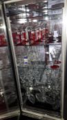 Quantity of various milkshake and sundae glassware to display refrigerator (refrigerator excluded)