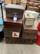 Qty of Vintage Luggage and Metal Trunks