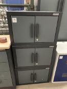 3x Hilk garage twin metal lockers (no keys) 400 x 600 x 310mm