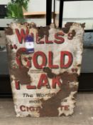 Wills Gold Flake Vintage Enamel/Metal Advertising Sign