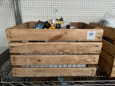 Wood crate containing various VAPE stock