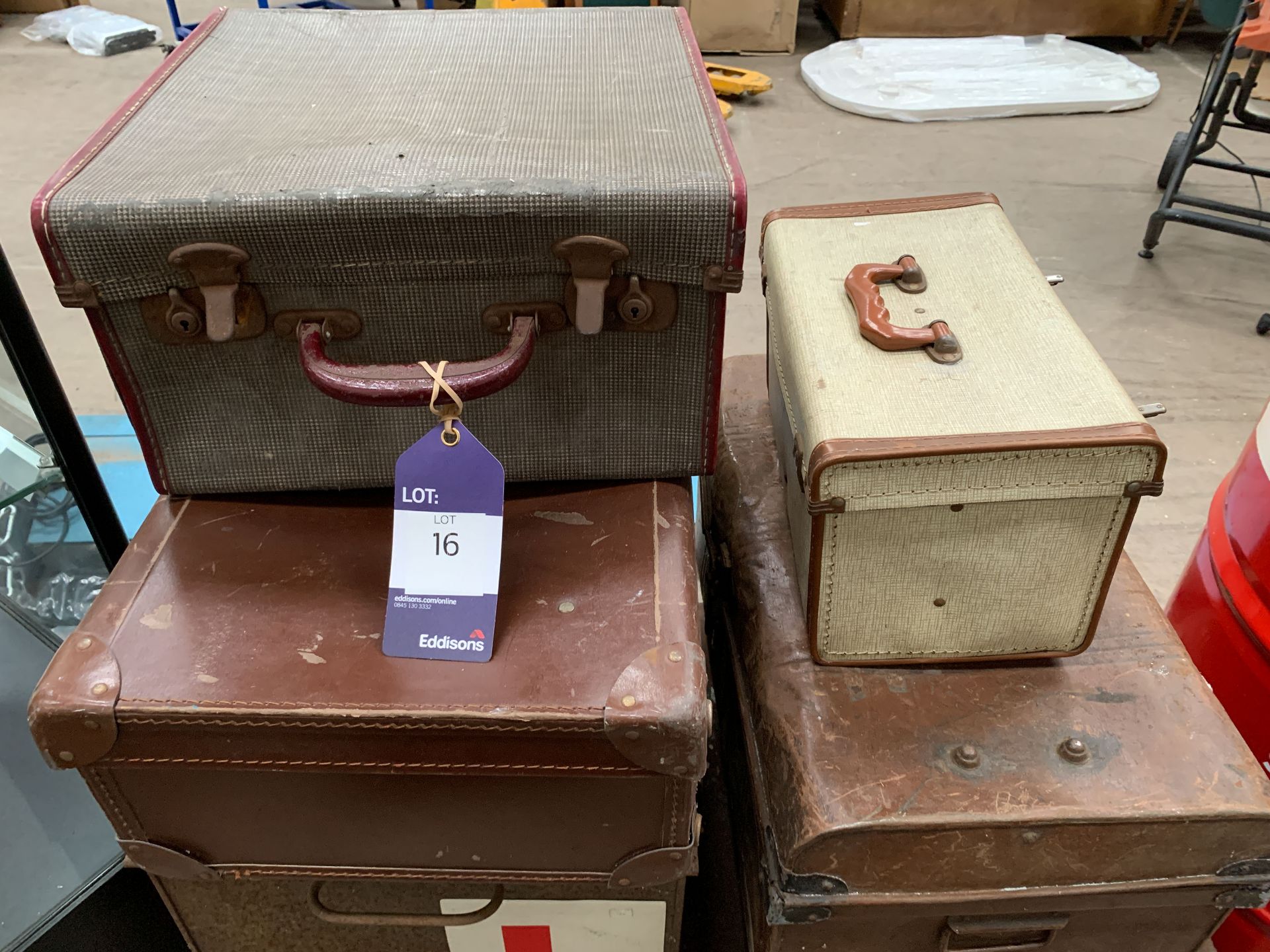 Qty of Vintage Luggage and Metal Trunks - Image 2 of 3