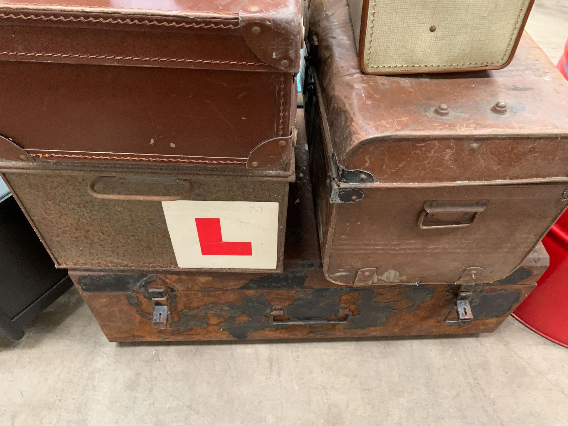 Qty of Vintage Luggage and Metal Trunks - Image 3 of 3