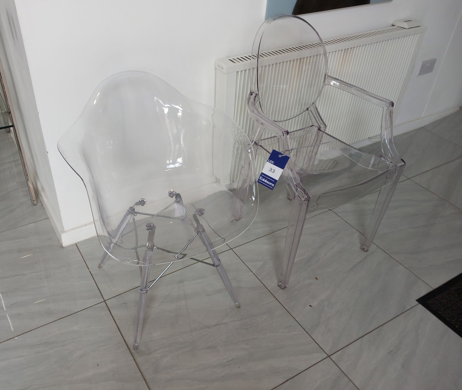 2 x Various Clear Acrylic Chairs