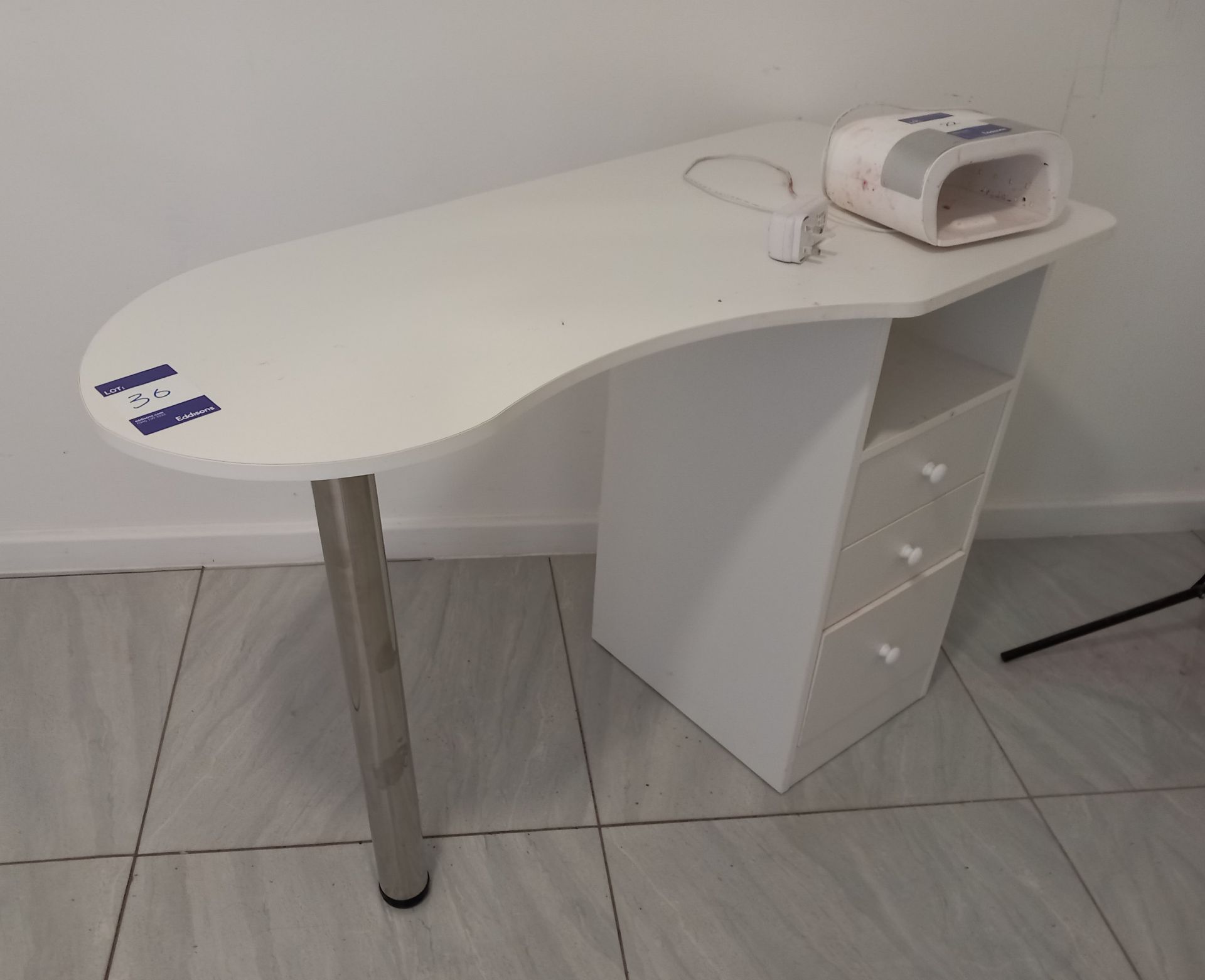2 x White Desks (1200 x 500) with Cupboard
