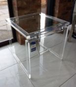 2 x Glass Top Clear Acrylic Coffee Tables