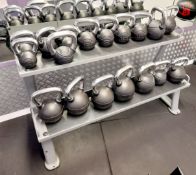 Jordan/Life Fitness Kettle Weight Stand & 18 Weigh. This auction contains a COMPOSITE LOT made up of