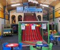 Bespoke 3-Tier Childrens Soft Play Structure, comprising of toddlers & babies area, 4-Lane wave