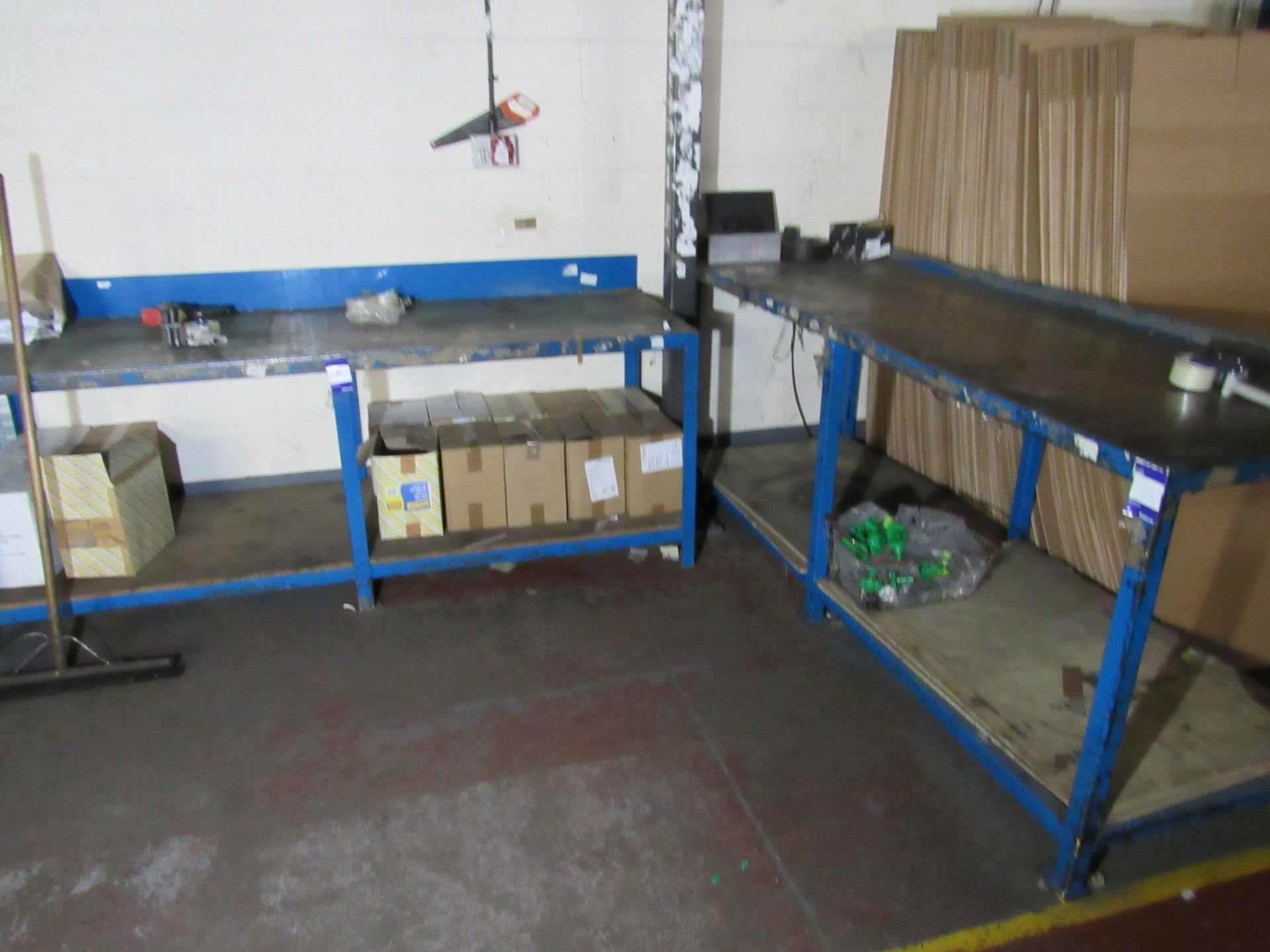 2 steel work benches