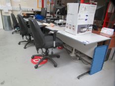 4 x Grey Rectangular Cantilever Desks with 4 x Uph