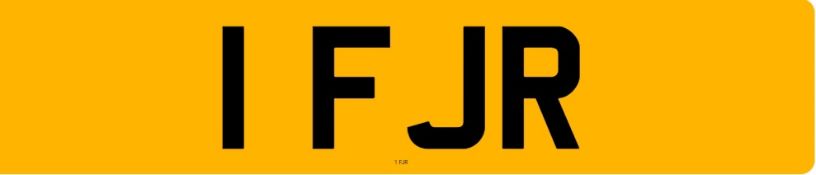 Cherished Number Plate - 1 FJR. A Transfer Fee of £80 is payable on top of a winning auction bid