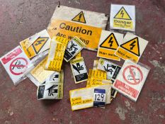 Amount of Warning signs and stickers