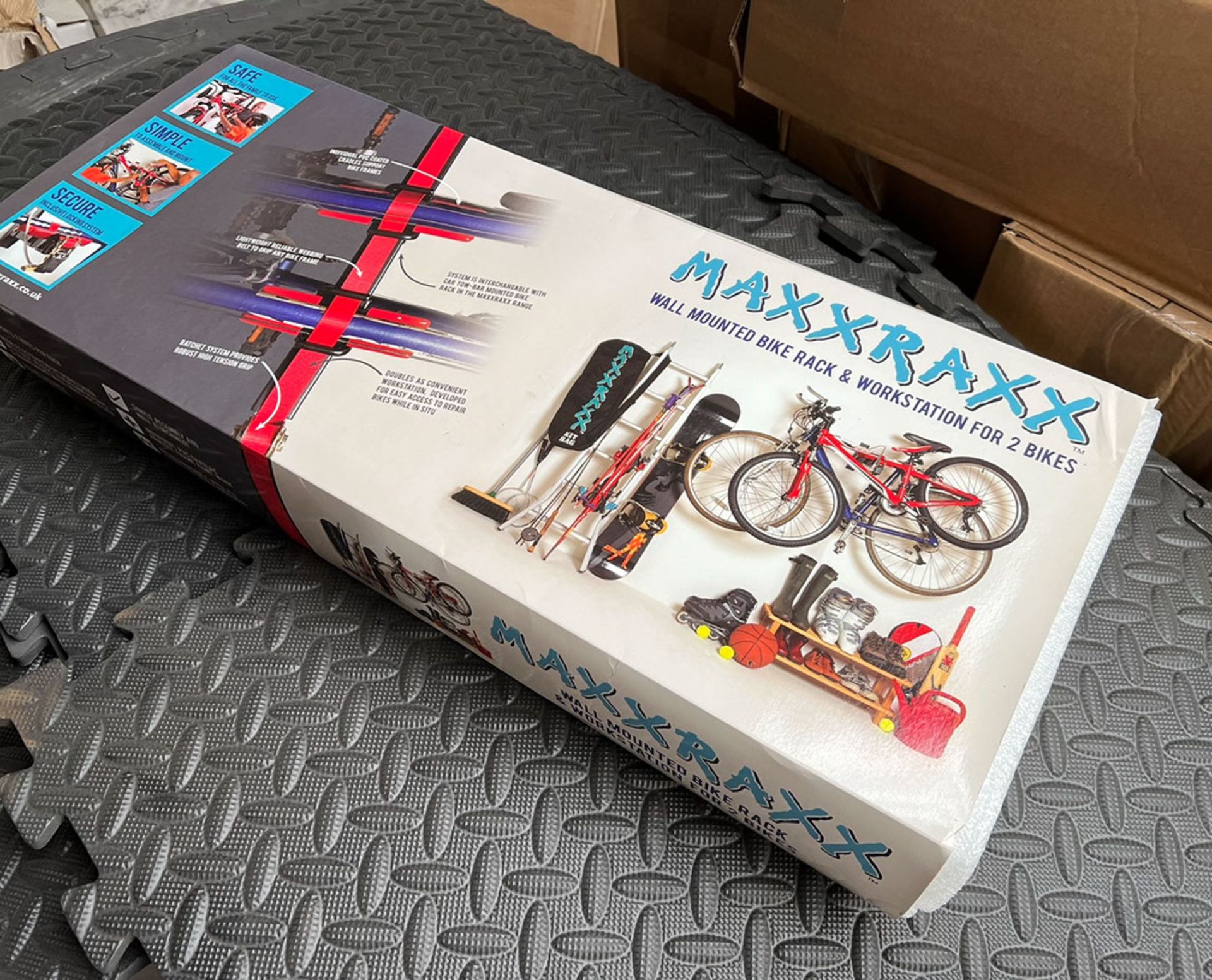 Maxxraxx Wall Mounted Bike Rack and Workstation for 2 Bikes