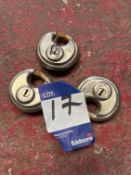 3x Squire Stainless Steel pad locks all with the same key