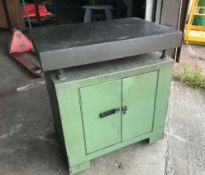 Granite Surface Table with Tool Cabinet
