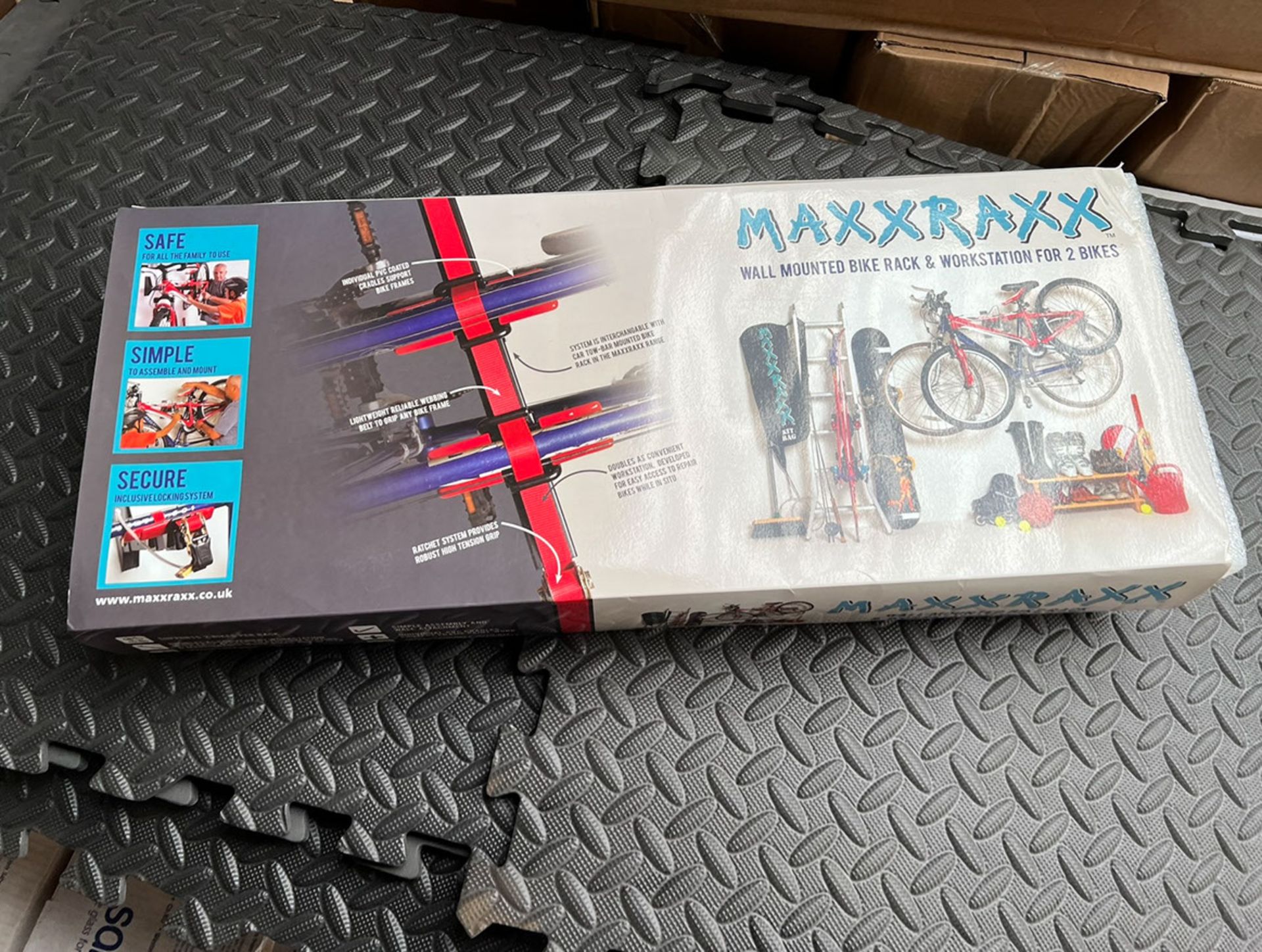 Maxxraxx Wall Mounted Bike Rack and Workstation for 2 Bikes - Image 2 of 3