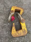 2x Steel Plate lifting hooks