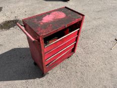 Red 4 Drawer Tool Cabinet on wheels