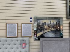 Mirror Framed Print of New York and 2x Framed Prints