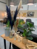 Vases, Artificial Plants, 2x Mirrors