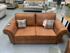 Oakland Brown Leather Effect Sofa