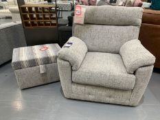 Grey Armchair and A Storage Footstool