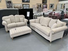 Three-Piece Suite - Three Seat, Two Seat Sofa's and A Footstool