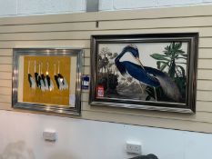 2x Glittered Prints - Storks and A Heron
