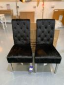 4x Dining Chairs in Black Crushed Velvet (two still boxed)