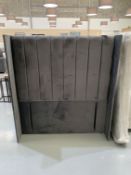 Dark Grey Studded 4' Headboard - 137cm High