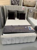 Dreamvendor Double Slat Base Bedstead with 13" Royal Pillow Top Mattress with 6x Cushions