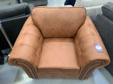 Oakland Brown Leather Effect Armchair