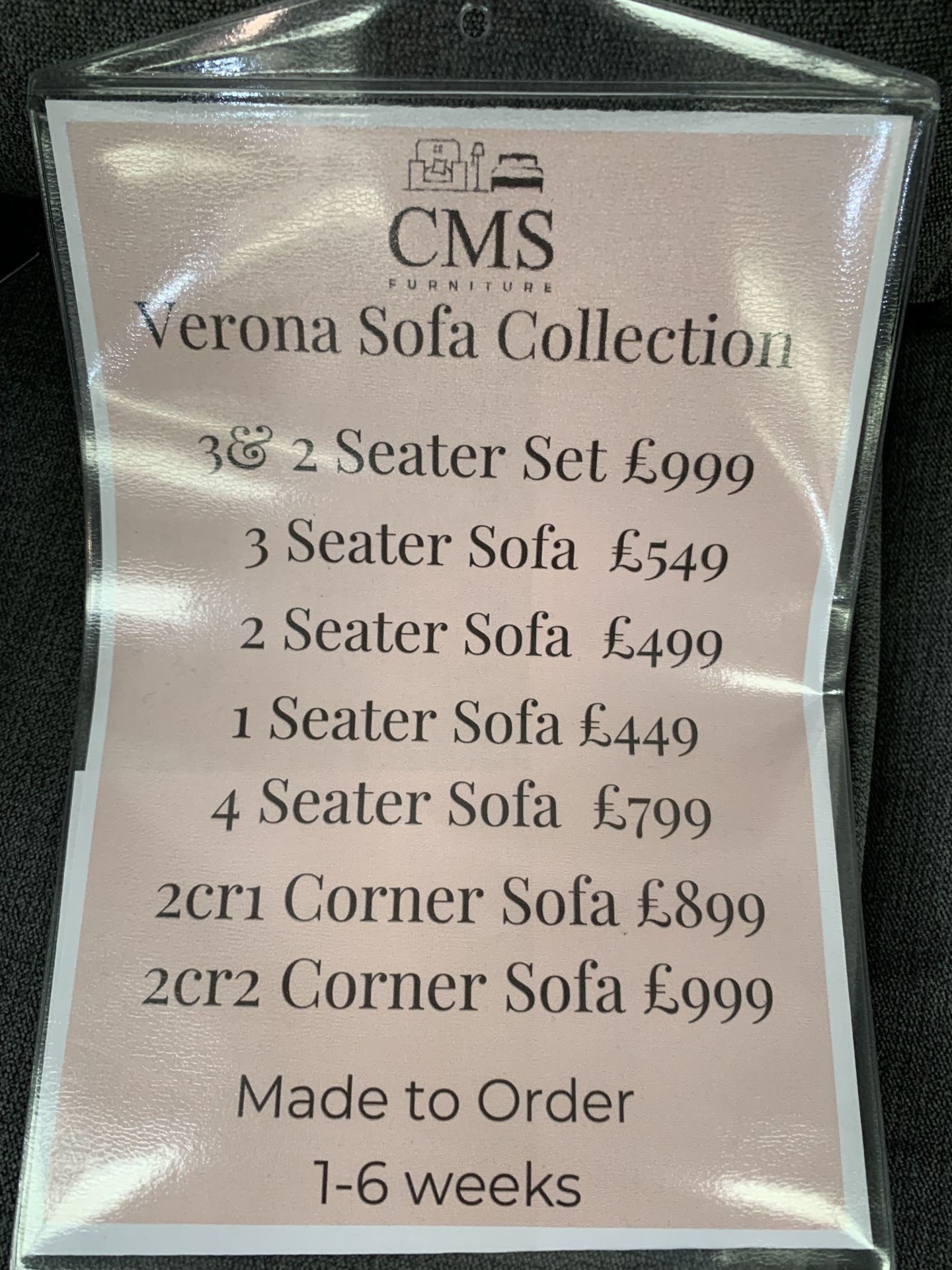 Verona 3-Seat Sofa and 4x Cushions - Image 4 of 4