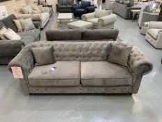 Suede Effect Grey Chesterfield