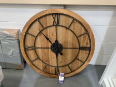 Wooden Clock c.90cm diameter