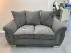 Scatterback Grey 2-Seat Sofa with Chrome Feet