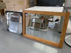 Oak Framed Mirror and Frameless Mirror