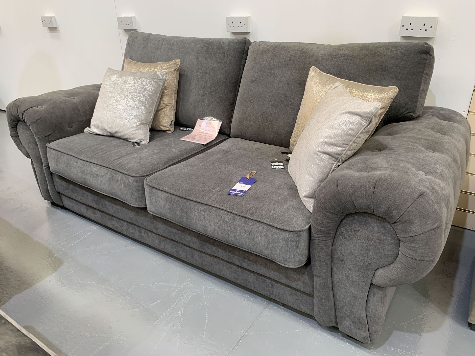 Verona 3-Seat Sofa and 4x Cushions - Image 2 of 4