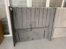 Grey Velvet Double Headboard - 138cm High