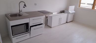 Elfin Kitchens Stainless Steel Powder Coated Kitchen Unit (Approx 1800x600) with Sink and Mixer