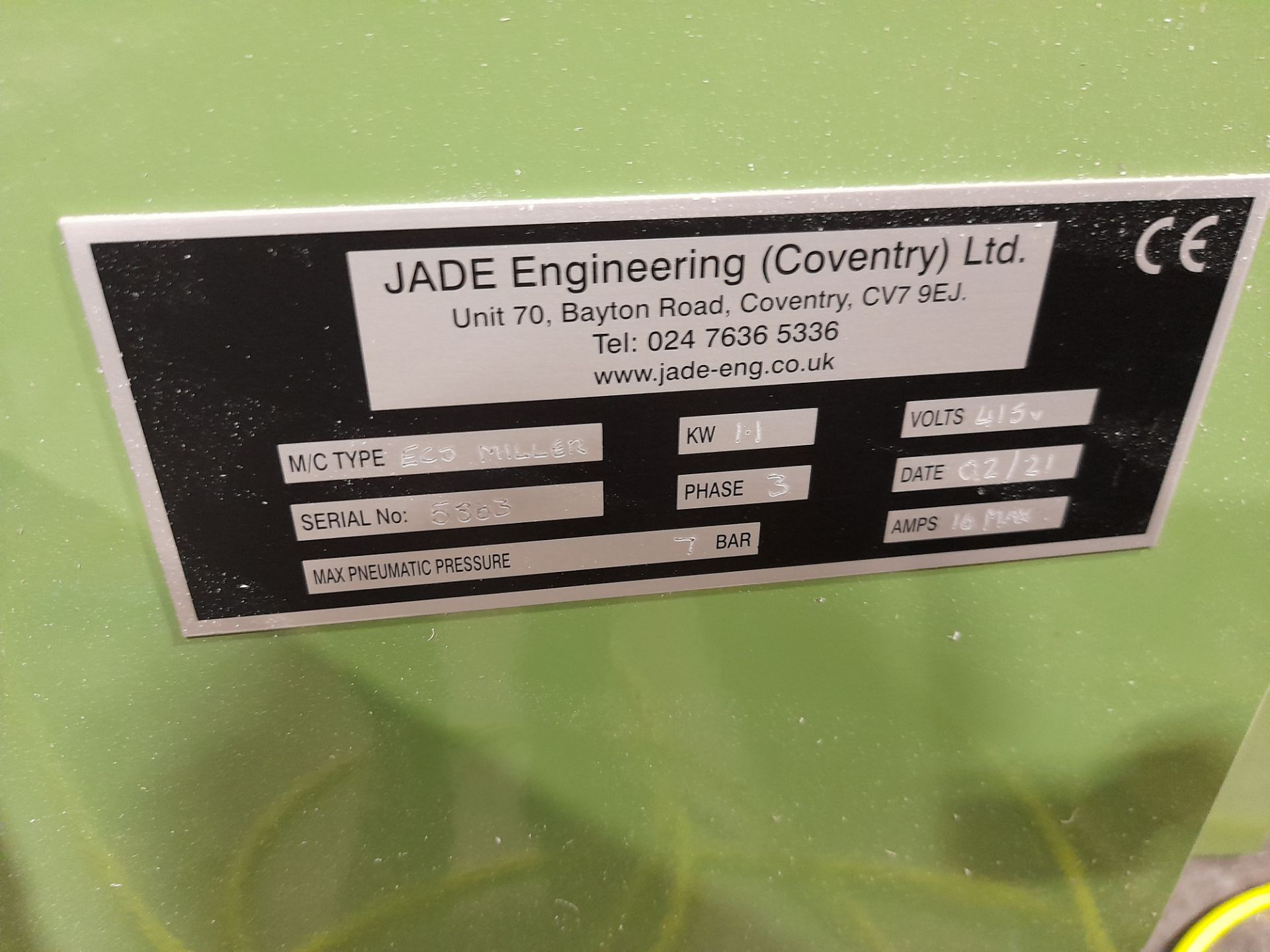 Jade engineering eco miller, Serial number 5863, Y - Image 4 of 4