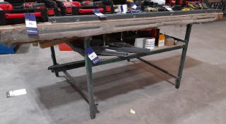 Steel fabricated workbench, with timber top bench