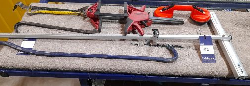 Bohle Speedcutter, Sheet glass lifter, 2 x Wurth clamps, and 4 x Various crowbars