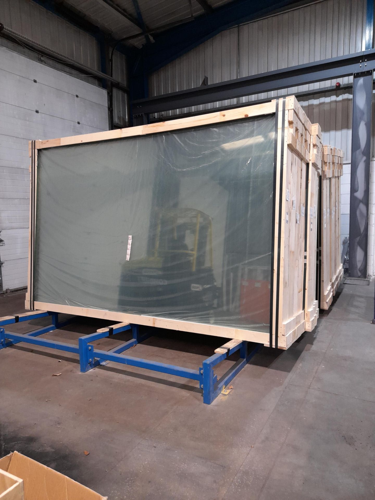 Twin sided sheet glass stock rack (Delayed removal until stock has been collected) (Contents