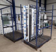 2 x Upright stock racks with fork truck mounting (App. 1700 x 1200 x 2300H), with stock