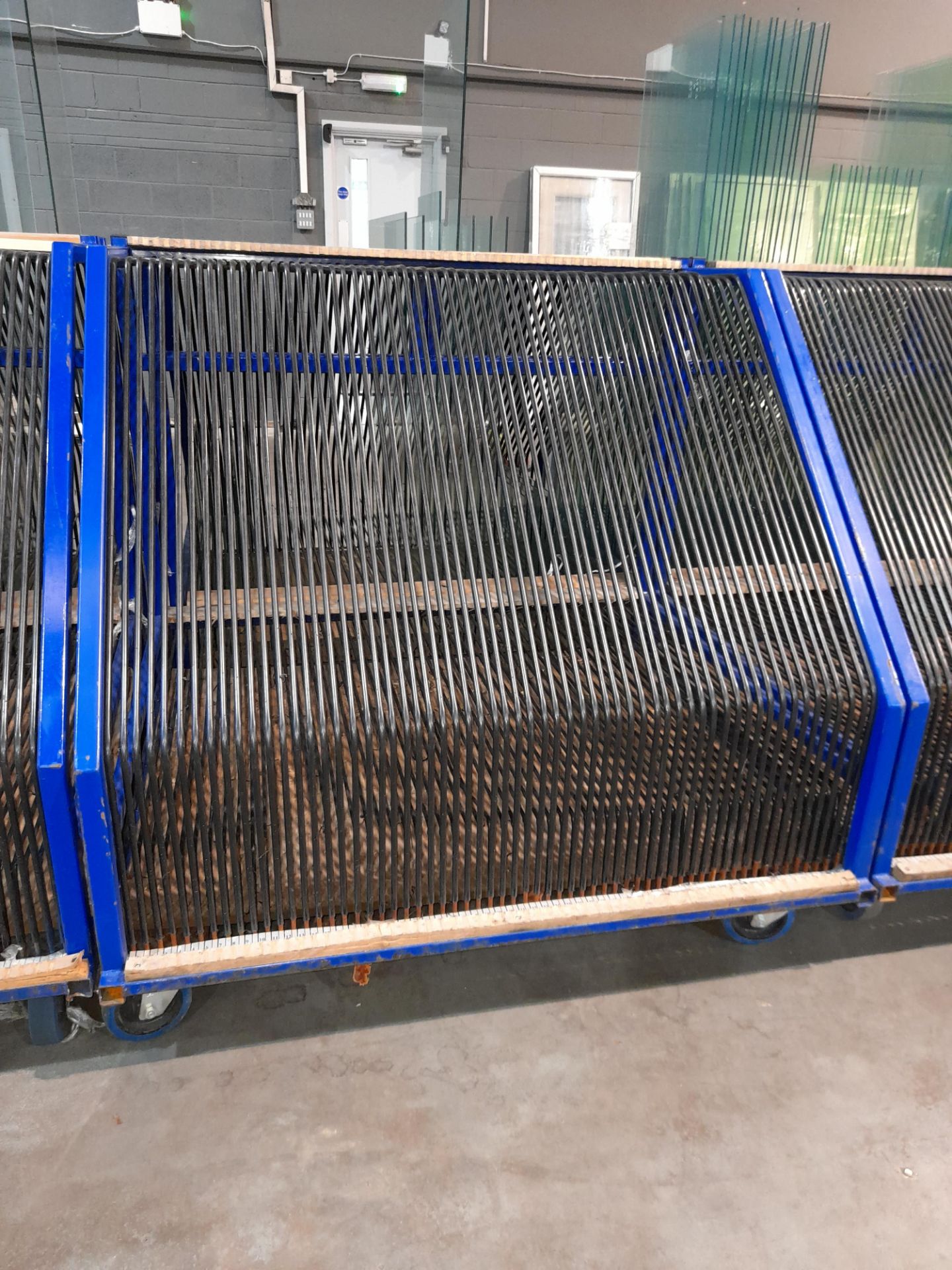 2 x Mobile glass sheet stock trolleys, with contents (Buyer must removal all) - Image 2 of 2