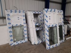 Quantity of various uPVC doors (glazed / unglazed), to wall